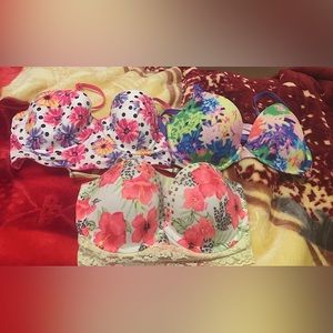Pink Victoria’s Secret bras lot bundle 34D floral